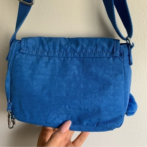 Kipling Sabian crossbody nylon bag blue small with furry monkey - Picture 6 of 6